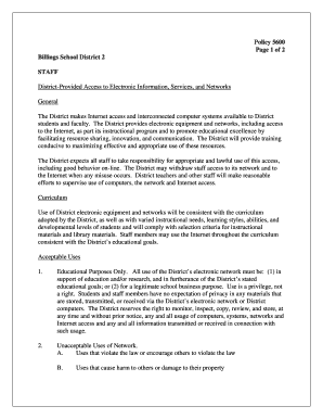 Billings School District Policy 5600