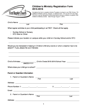 Children's church schedule template - first baptist church clinton tn