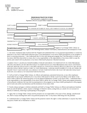 Program Waiver Form