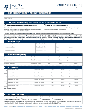 Publicly Offered Investment Direction Form