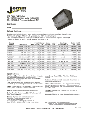 Wall Pack Lighting Specifications