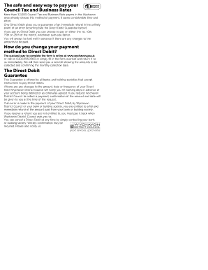 Wychavon Council Tax and Business Rates Direct Debit Form