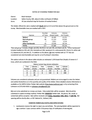 NOTICE OF STANDING TIMBER FOR SALE Owner Brad Hemeyer - moforest