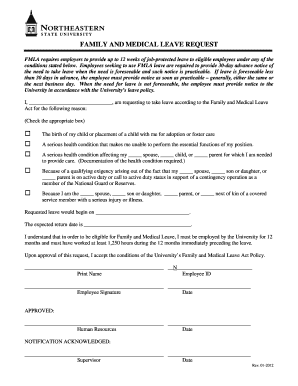 Family and Medical Leave Request Form