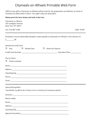 Citymeals-on-Wheels Donation Form