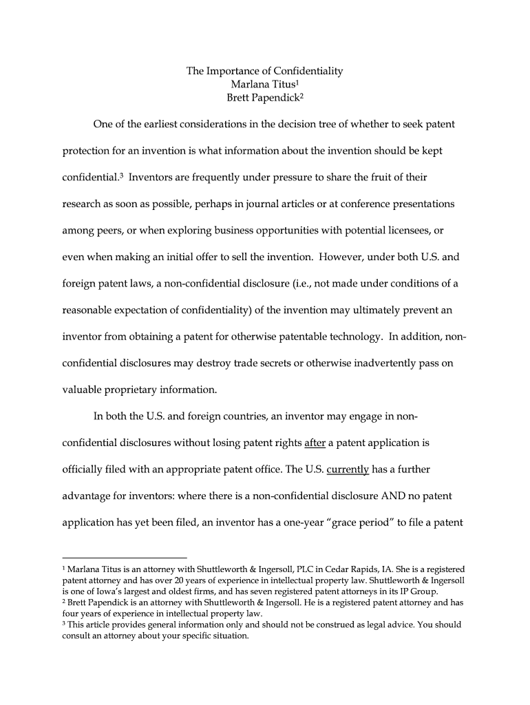 Fillable Online The Importance of Confidentiality Fax Email Print