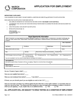 Application for Employment