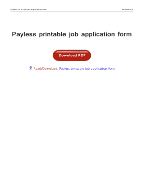 Payless Application Pdf - Fill Online 