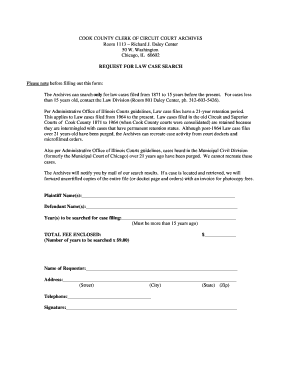 Cook County Law Case Search Request