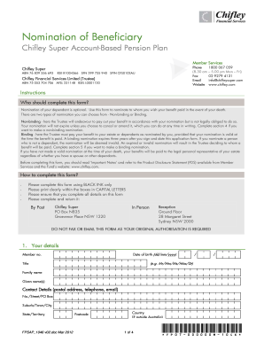 Nomination of Beneficiary Form
