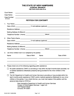 New Hampshire Petition for Contempt