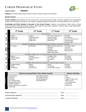 Career Program of Study Form
