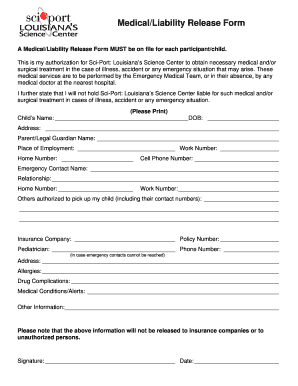 Medical Liability Release Form