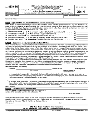 IRS Form 8879-EO Signature Authorization