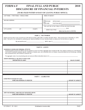 Florida Financial Interest Disclosure Form