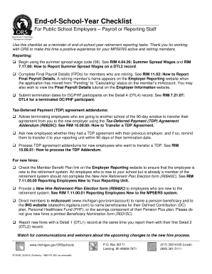 End-of-School-Year Checklist for Public School Employers