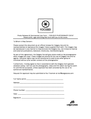 Photo Release & Commercial Use Form