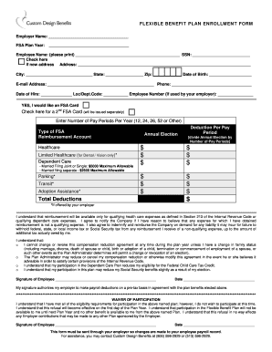 Flexible Benefit Plan Enrollment Form