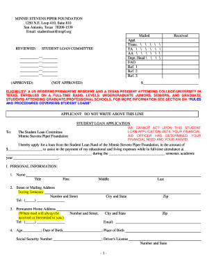 Student Loan Application