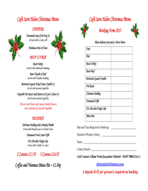 Cafe Sarn Helen Christmas Menu - doveworkshoporguk - doveworkshop org