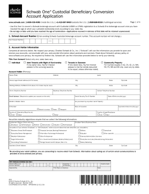 Schwab One Custodial Beneficiary Conversion Account Application