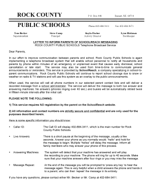 SchoolReach Parent Contact Form