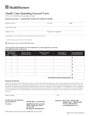 Health Care Spending Account Reimbursement Form