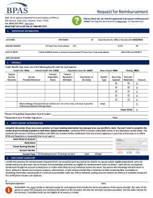 Request for Reimbursement Form
