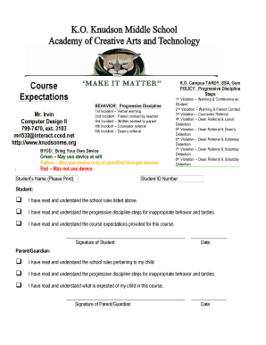 Student Behavior and Course Policy Agreement