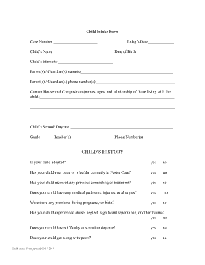 Child Intake Form