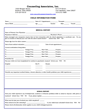Child Information Form