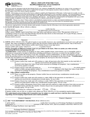 Washington Real Estate Excise Tax Supplemental Statement