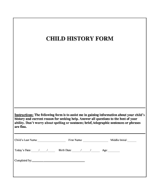 Child History Form