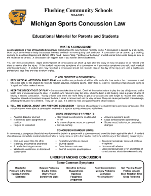 Michigan Sports Concussion Law Educational Material