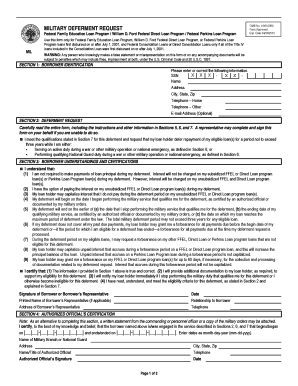Military Deferment Request Form