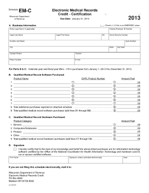 Wisconsin Electronic Medical Records Credit Certification