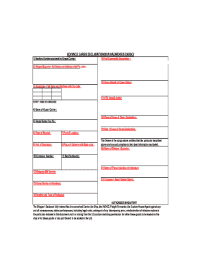 Advance Cargo Declaration Form