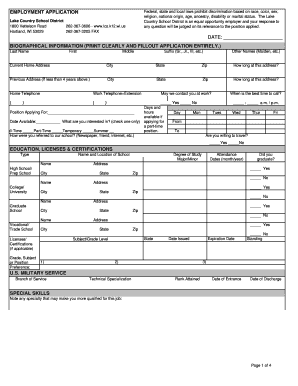 Employment Application Form