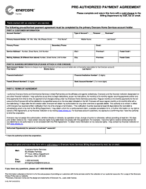 Pre-Authorized Payment Agreement