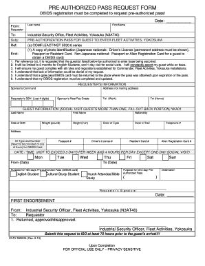 Pre-Authorized Pass Request Form