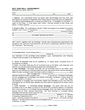 Residential Real Estate Buy and Sell Agreement