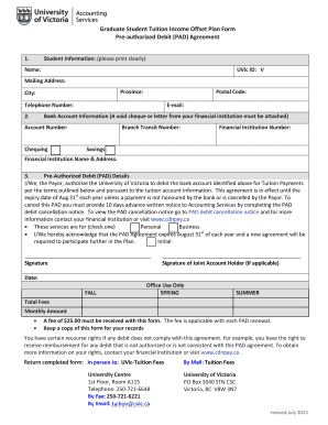 Graduate Student Tuition Income Offset Plan Form