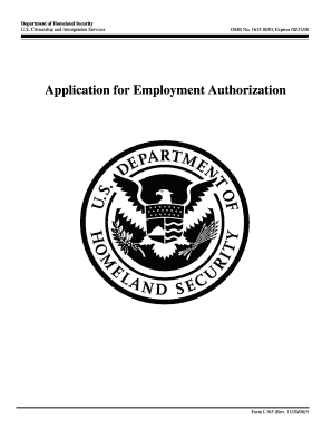 USCIS Form I-765 Application for Employment Authorization