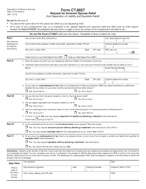 Connecticut Form CT-8857 Innocent Spouse Relief