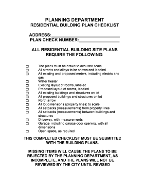 Residential Building Plan Checklist