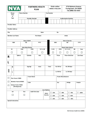 Partners Health Form 160401