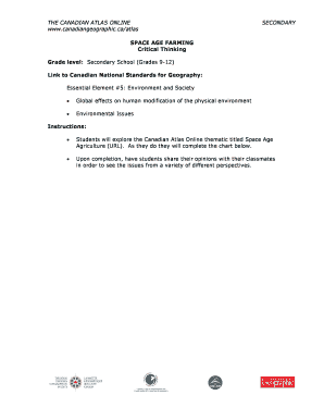 Space Age Farming Worksheet