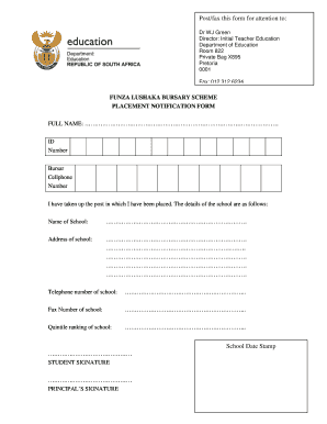 Funza Lushaka Bursary Placement Notification