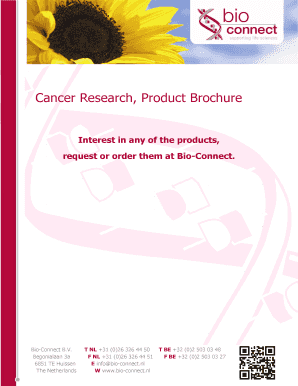 Cancer Research Product Brochure - Bio-Connect - bio-connect