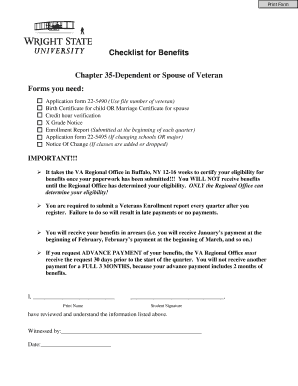 GI Bill Benefits Enrollment Checklist